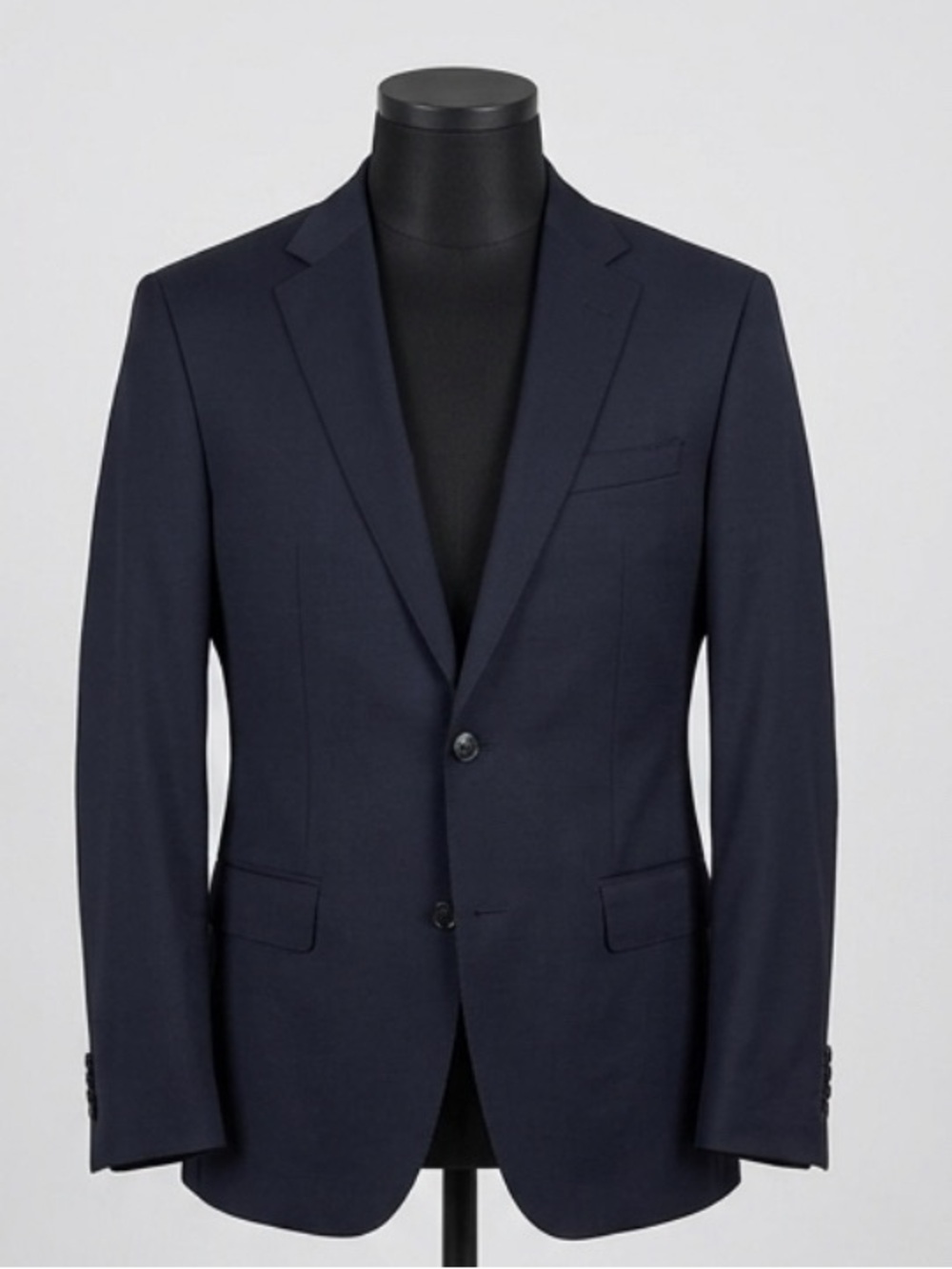 BOSS Navy Single-Breasted Super120 Two-Button Suit Jacket